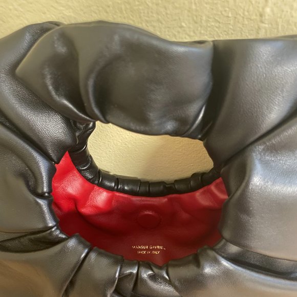 Mansur Gavriel Mini Scrunchie Bag in Black/Flamma - Picture 3 of 4